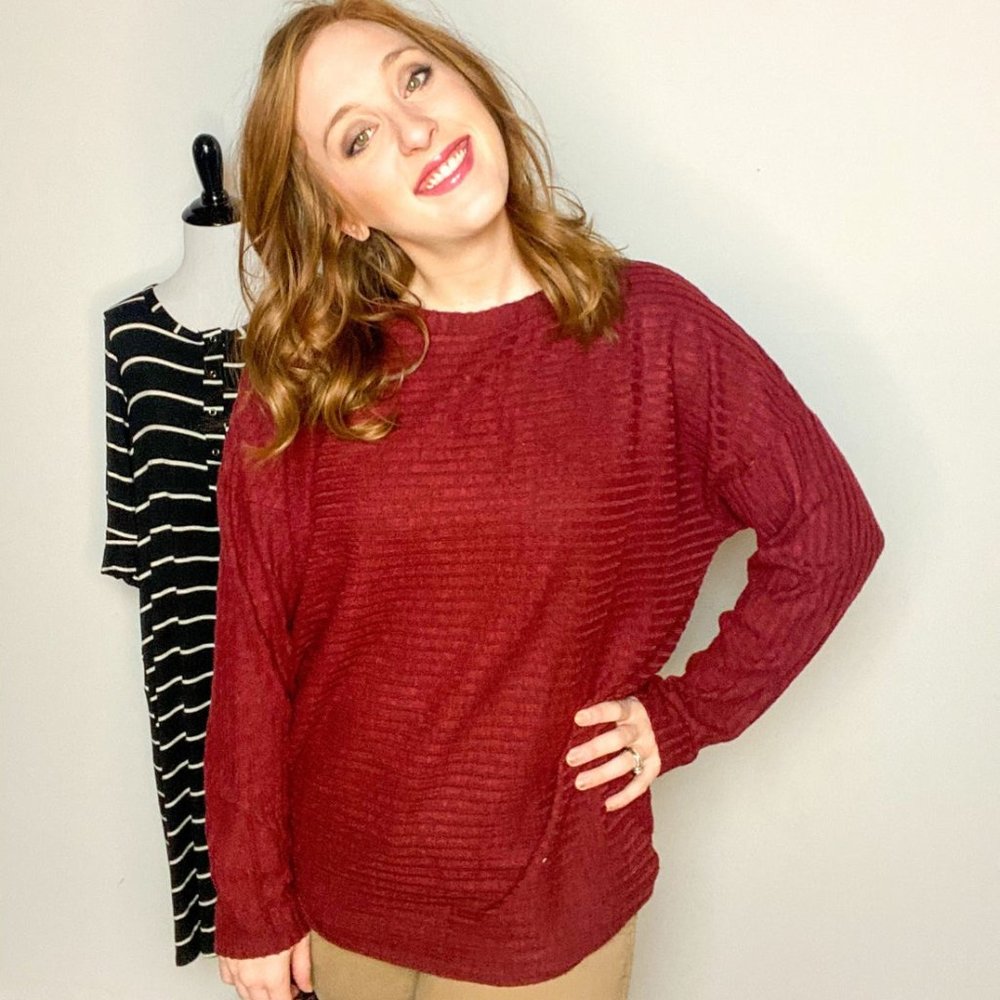 Ribbed Dolman Sweater